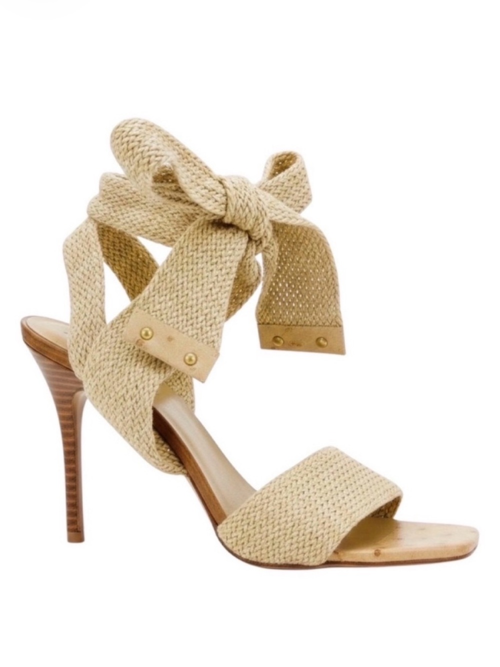 Vintage GUCCI TOM FORD SS 2002 Runway Ostrich Leather Woven Ankle Tie Sandals